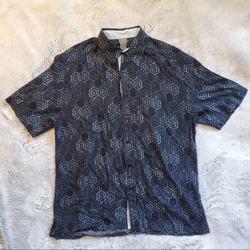 Black silk button up